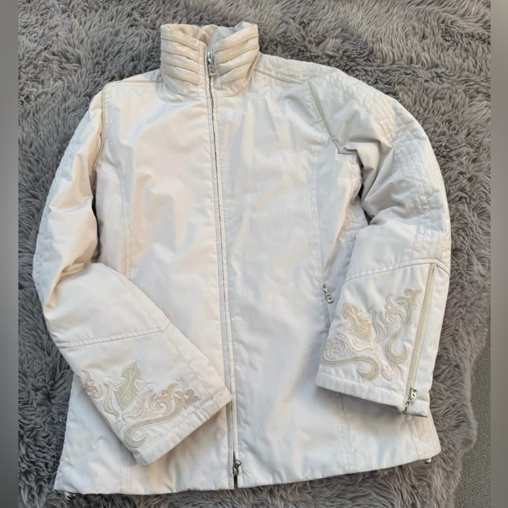 Bogner White Embroidered Women's Ski Jacket size 4 / S